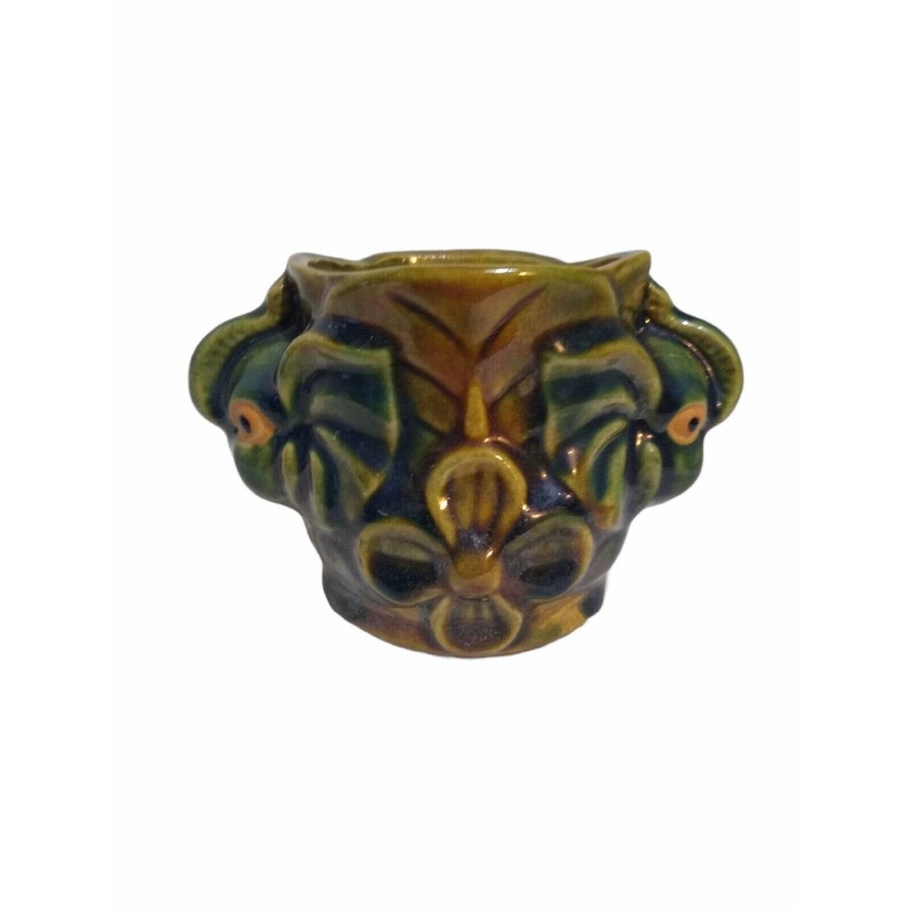 Majolica Two Size Elephant Planter